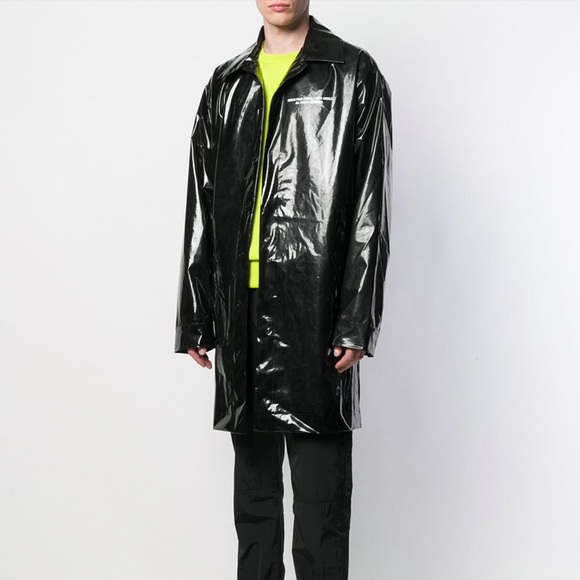 Palm Angels Black waterproof Raincoat 48 S - Picture 4 of 16